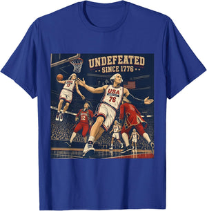 Undefeated Since 1776 America 4th of July Independence Day T-Shirt - T-Shirt | Royal