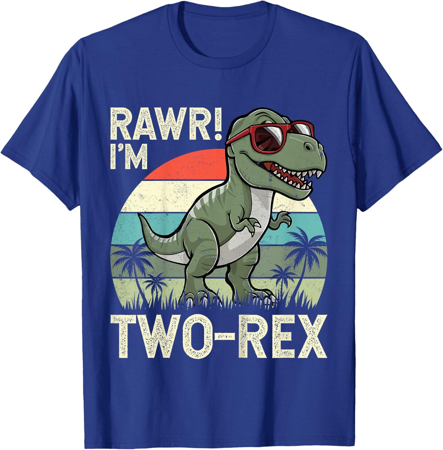 Rawr I'm Two-Rex Dinosaur 2nd Birthday Kids 2 Years Old T-Shirt - T-Shirt | Royal