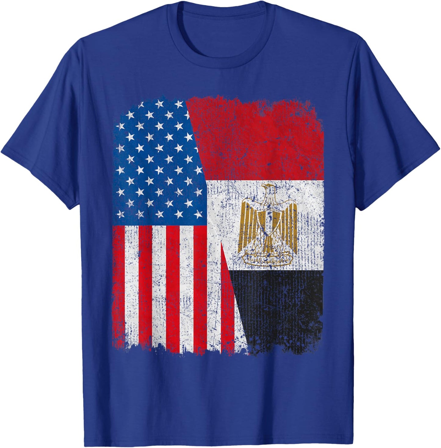 Egyptian American Flag Half USA Egypt Root Proud T-Shirt - T-Shirt | Royal