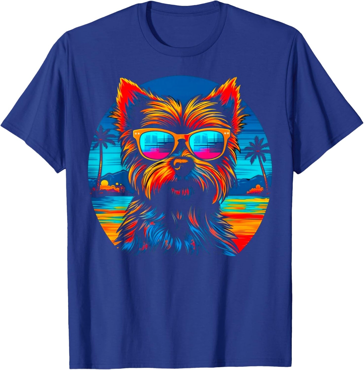 Yorkie Dog Yorkshire Terrier Summer Party T-Shirt - T-Shirt | Royal