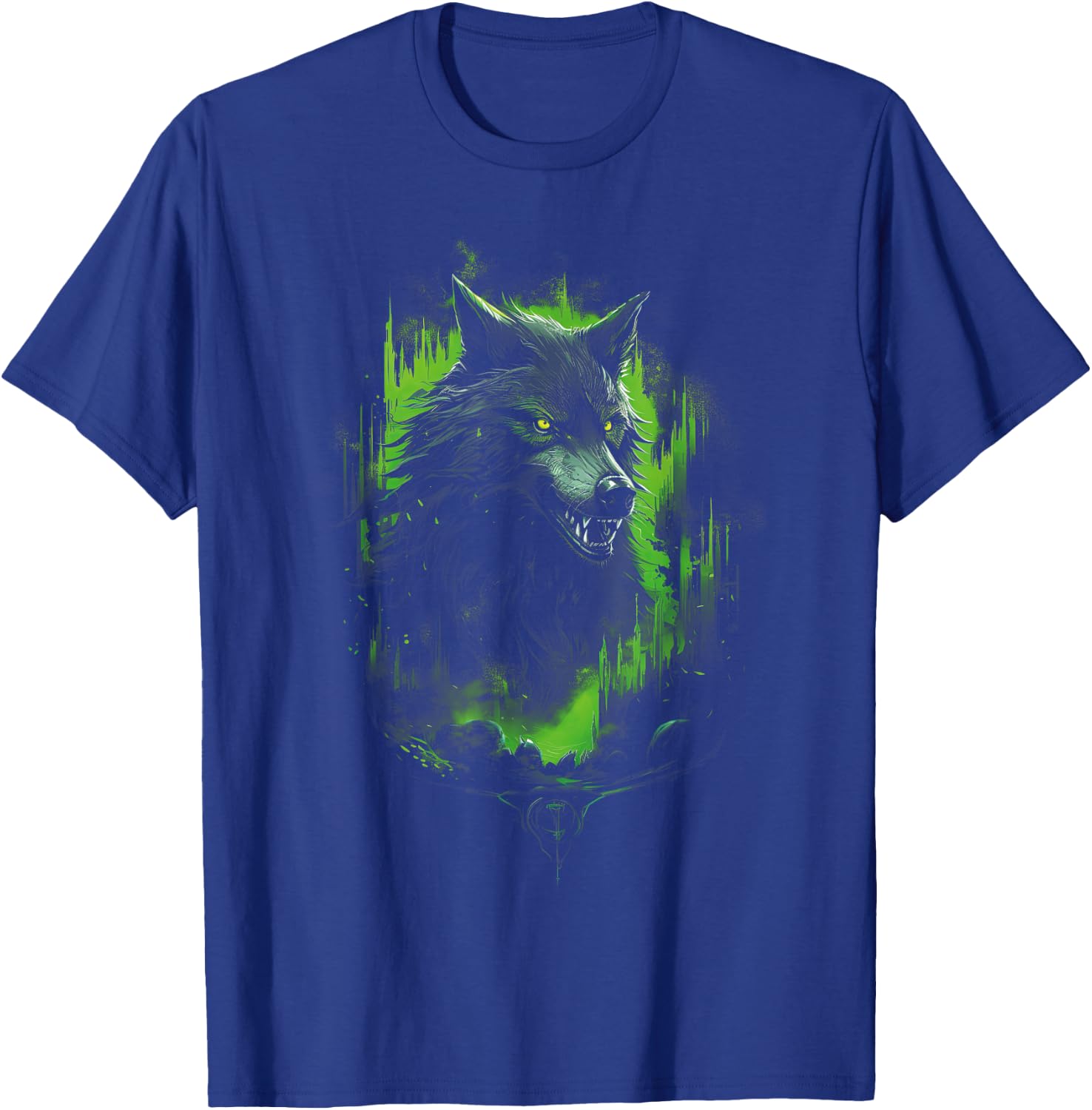 Fantasy Wolf Horror Forest T-Shirt - T-Shirt | Royal