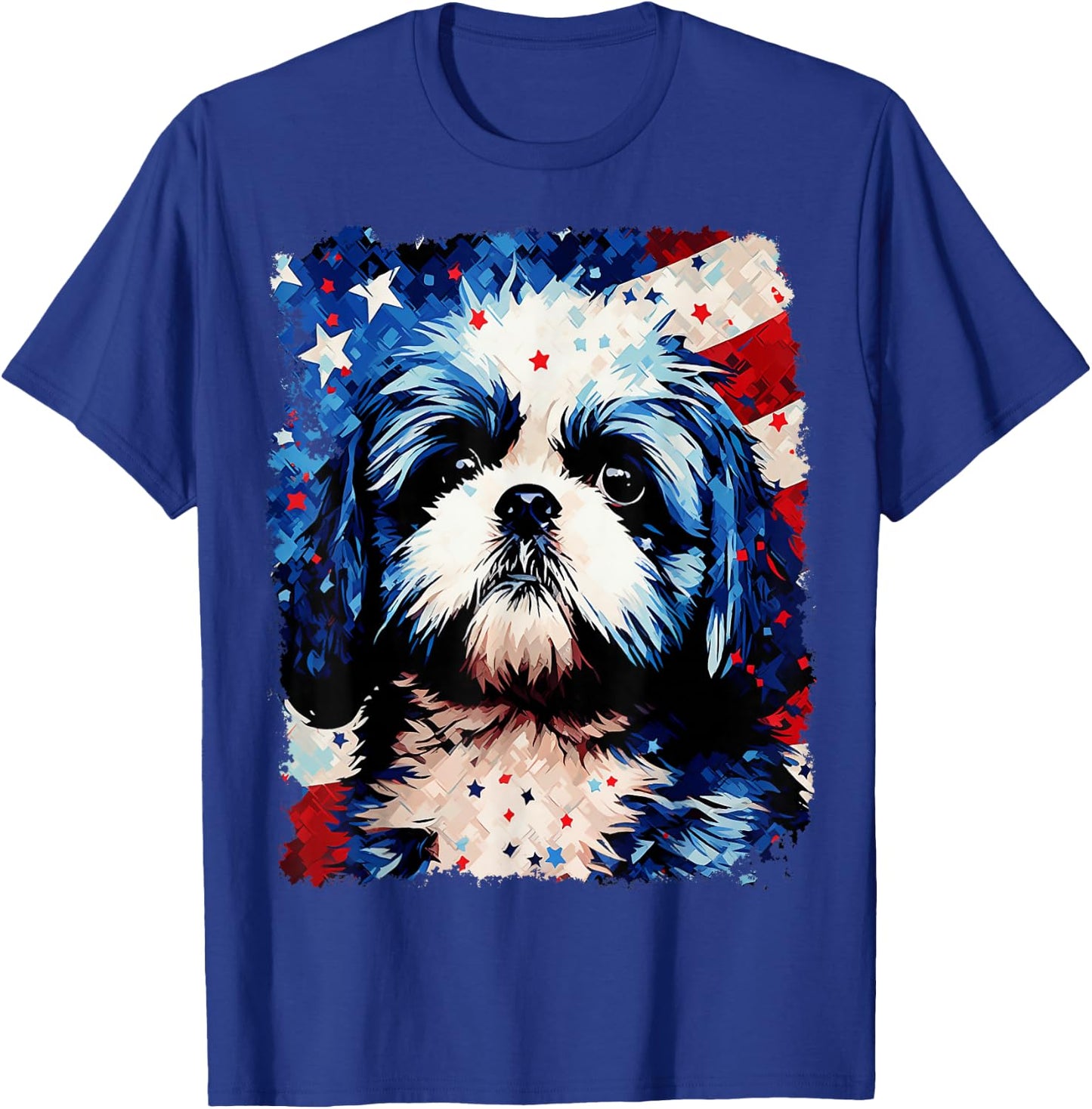 Dog Shih Tzu USA Patriotic 4th of July T-Shirt - T-Shirt | Royal