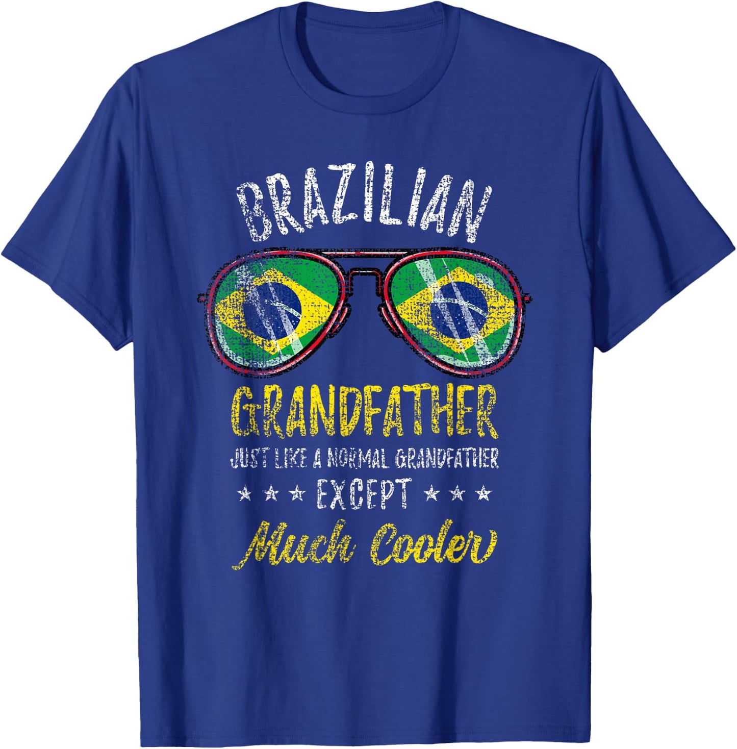 Brazilian Grandfather Sunglasses Brazilian Family Vintage T-Shirt - T-Shirt | Royal