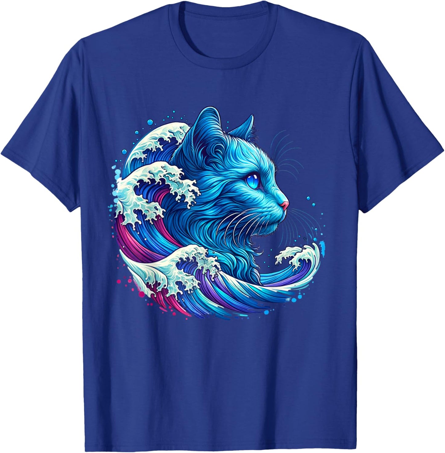 Blue Cat Wave For kamala 47 Funny Cat Ladies Harris 2024 T-Shirt - T-Shirt | Royal