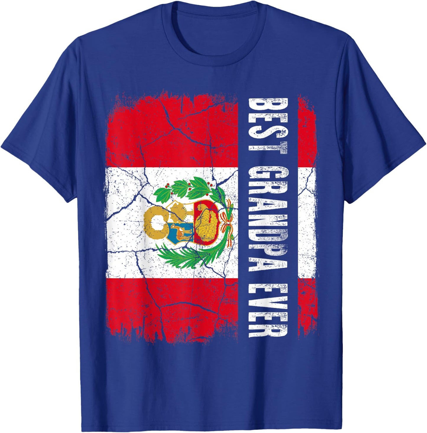 Best Peruvian Grandpa Ever Peru Grandpa Father's Day Gift T-Shirt - T-Shirt | Royal