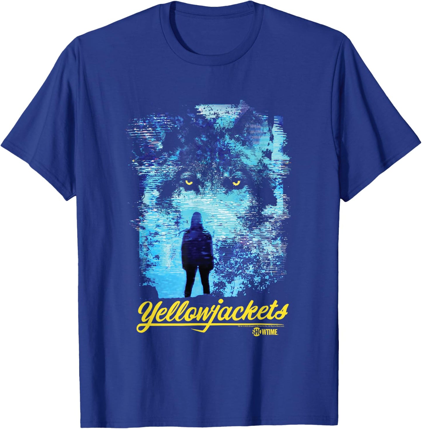 Yellowjackets Distorted Wolf with Logo T-Shirt - T-Shirt | Royal