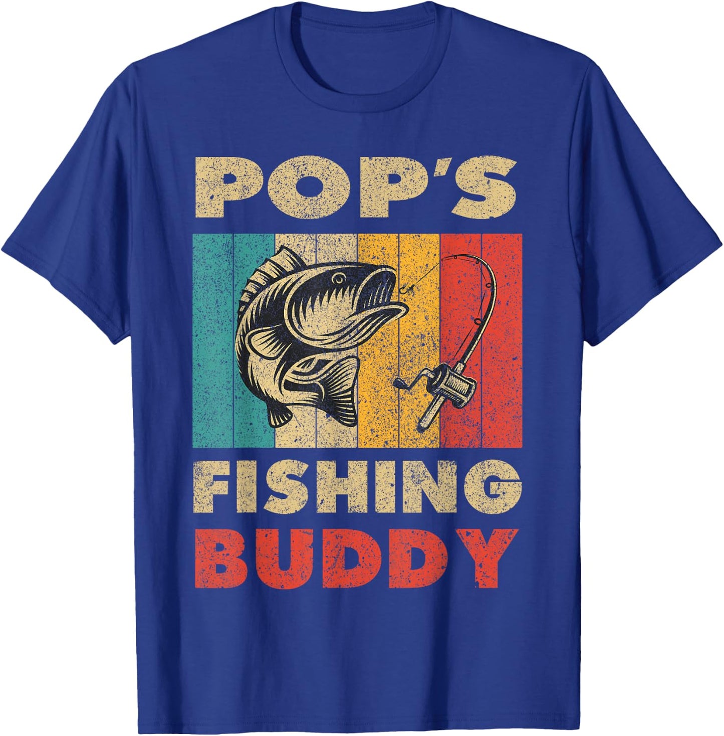 Funny Fishing Pop's Fishing Buddy Vintage Fishing T-Shirt - T-Shirt | Royal