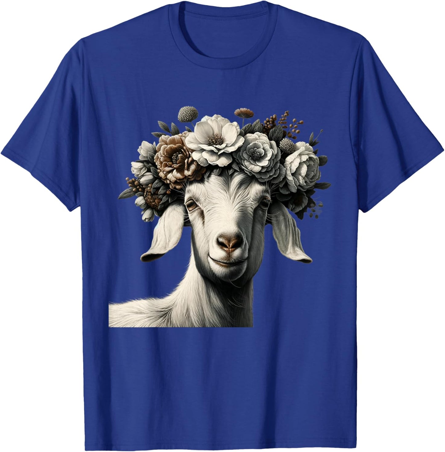 Boer goat with flower boar goats T-Shirt - T-Shirt | Royal