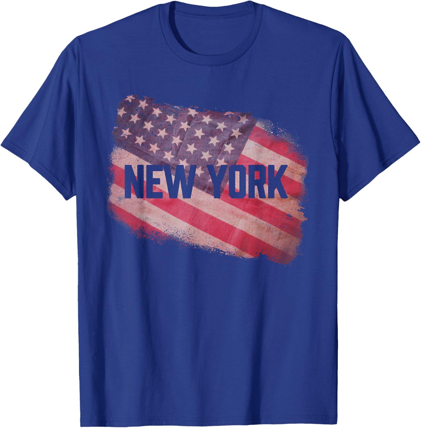 New York USA American Old Glory Flag Vintage US Souvenir , black T-Shirt - T-Shirt | Royal