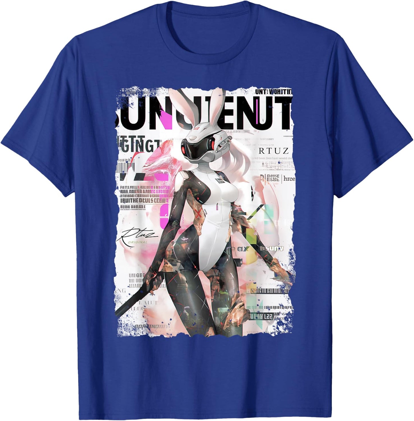 Magazin Cover Vintage Girl Bunny Collage Sexy Model Pin-up T-Shirt - T-Shirt | Royal