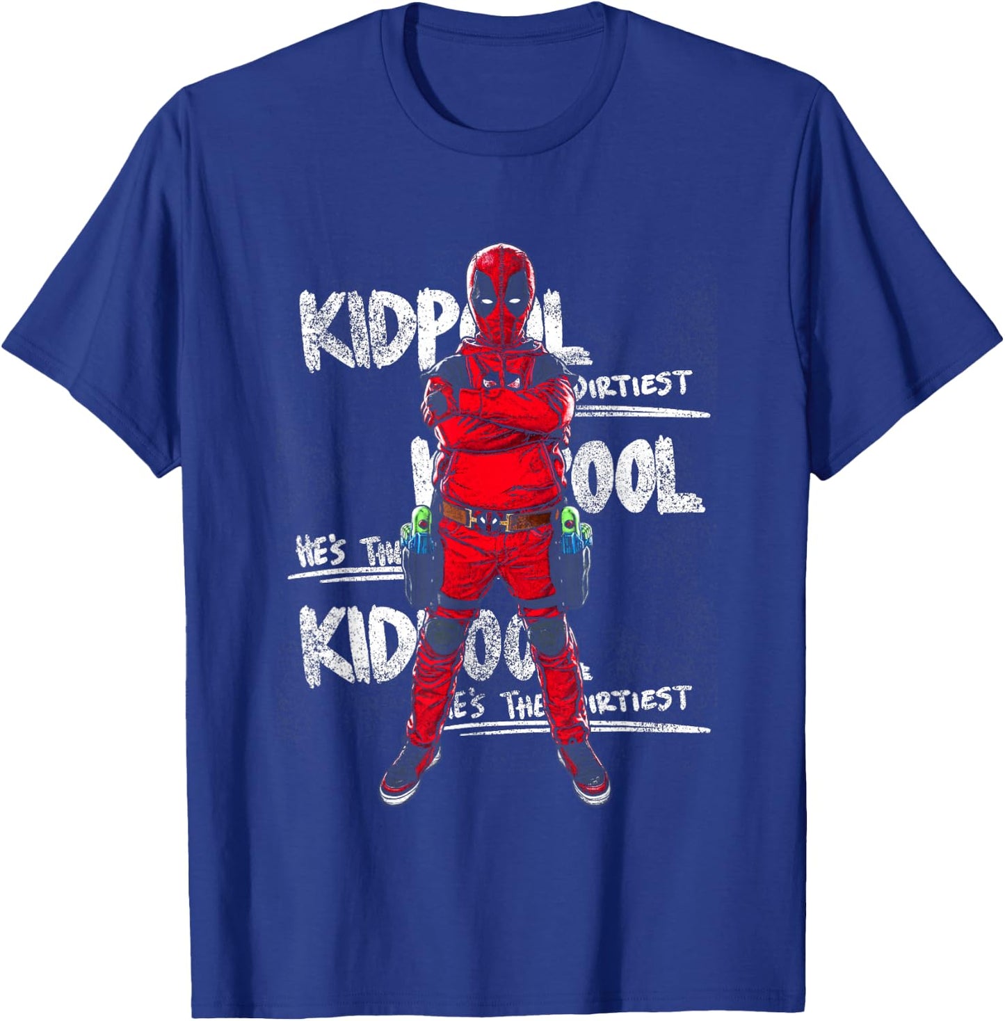 Marvel Deadpool & Wolverine The Dirtiest Kidpool Retro T-Shirt - T-Shirt | Royal