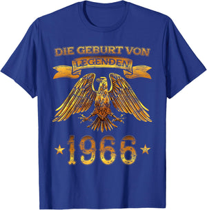 Men's "Die Geburt von Legenden" Vintage 1966 Birthday, black T-Shirt - T-Shirt | Royal