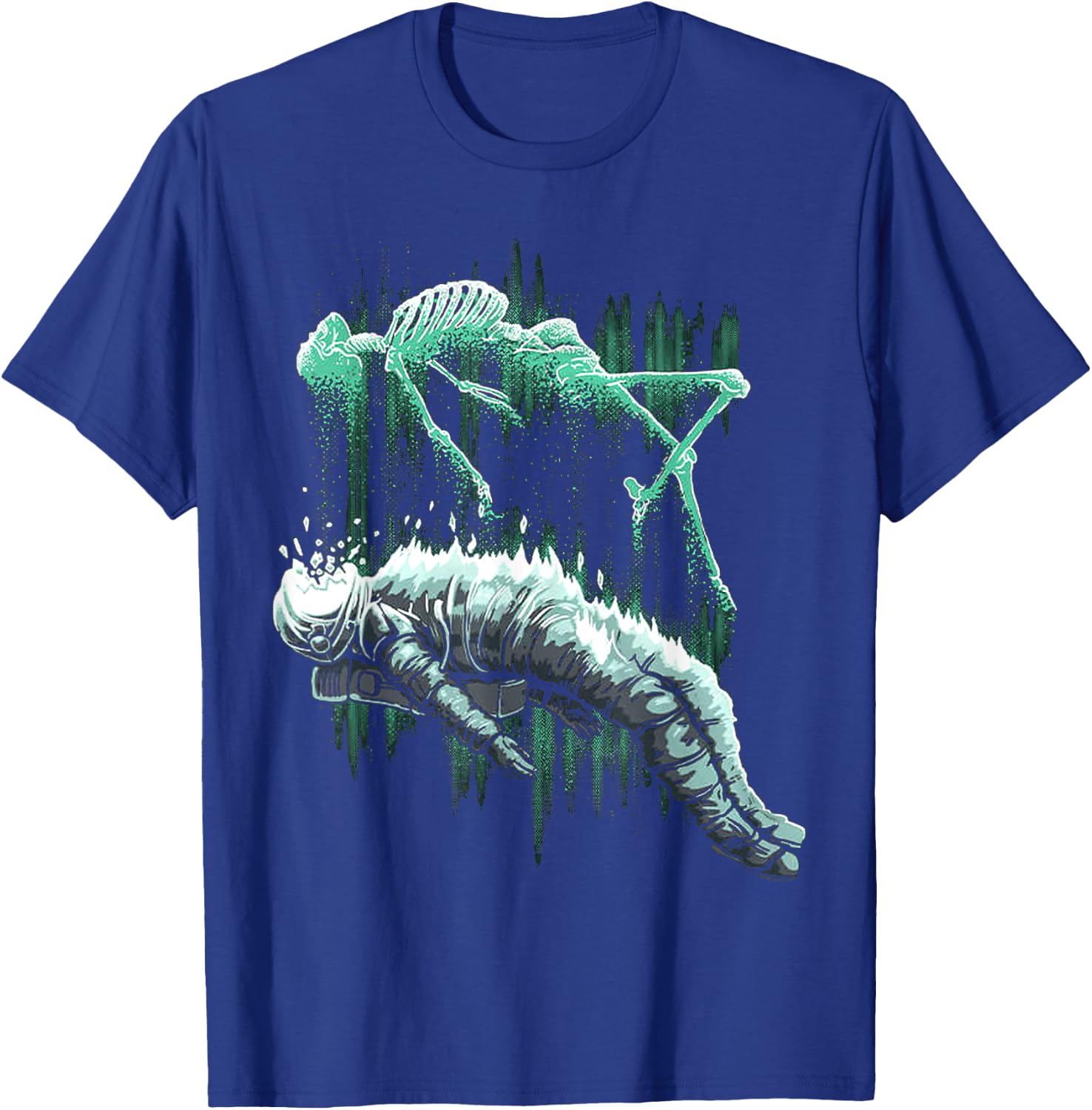 Astral Departure Glow-in-the-Dark Vintage Astronaut T-Shirt - T-Shirt | Royal