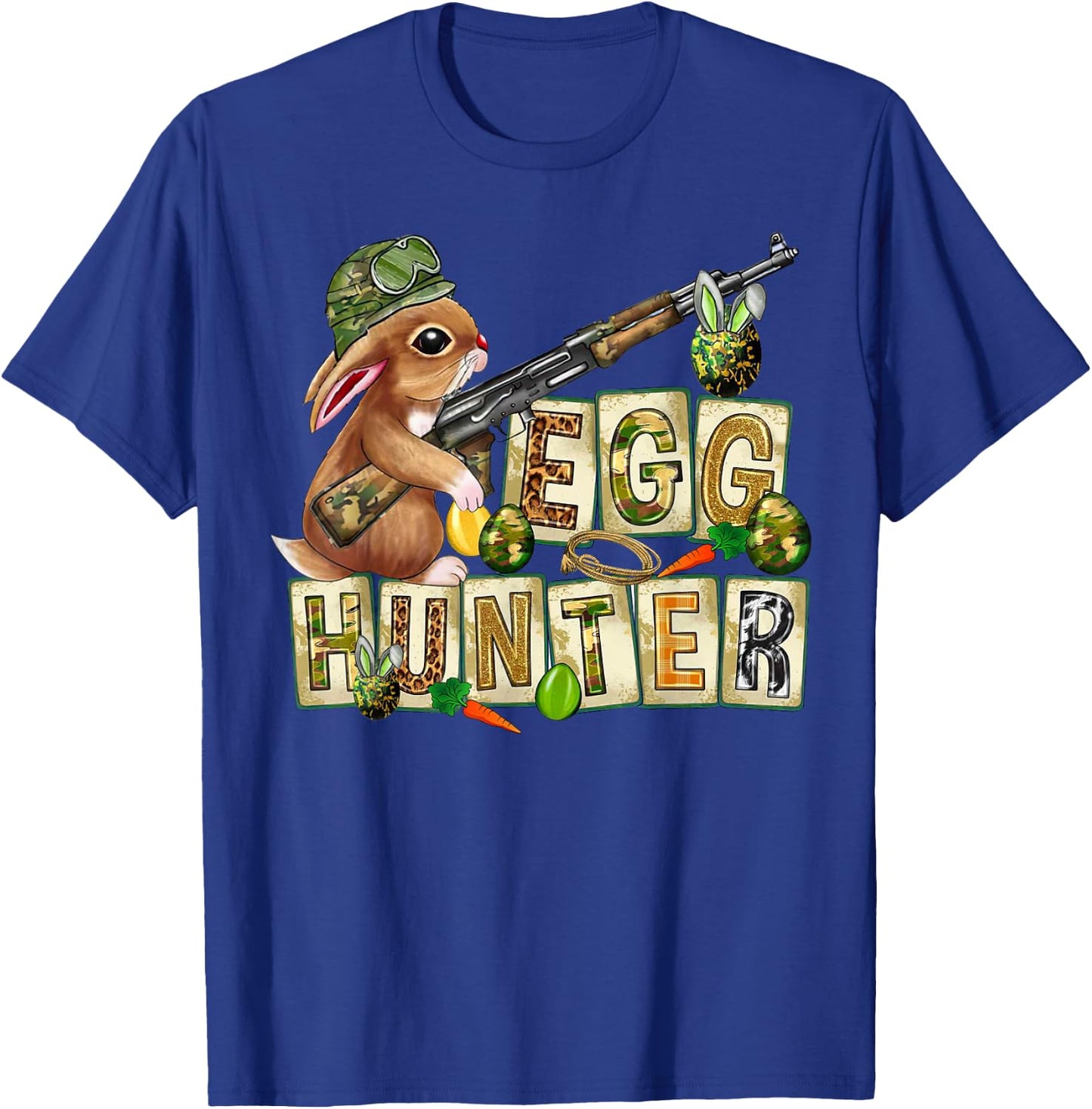 Easter Egg Hunter Camo Funny Hunting Boys Girls Kids Toddler T-Shirt - T-Shirt | Royal
