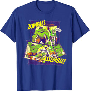 Marvel Zombies Assemble Hulk and Captain America Halloween T-Shirt - T-Shirt | Royal