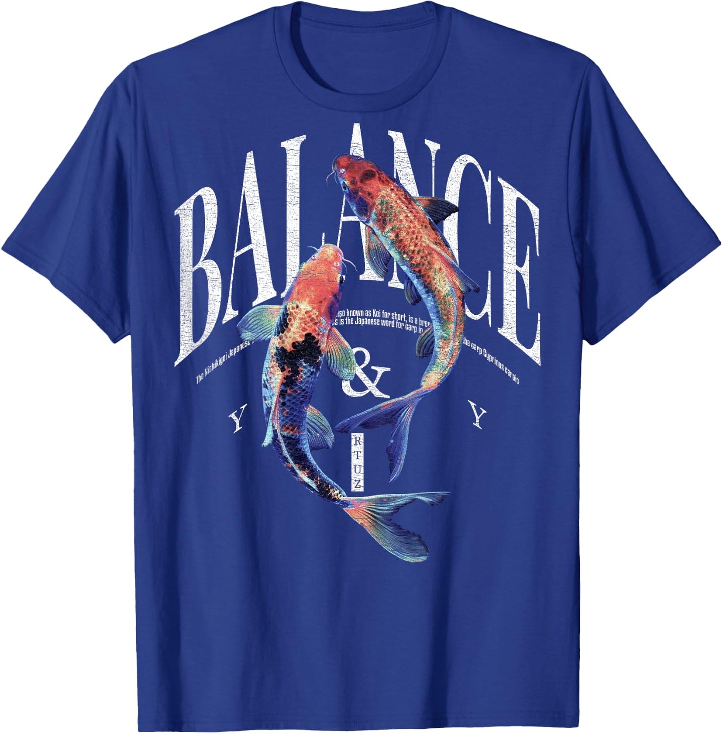 Vintage Graffiti Nishikigoi Fish Backprint Koi Carp , black T-Shirt - T-Shirt | Royal