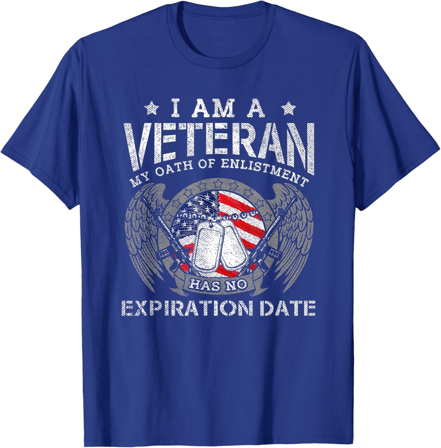 Retro I Am A Veteran My Oath Enlistment Has No Expiration T-Shirt - T-Shirt | Royal