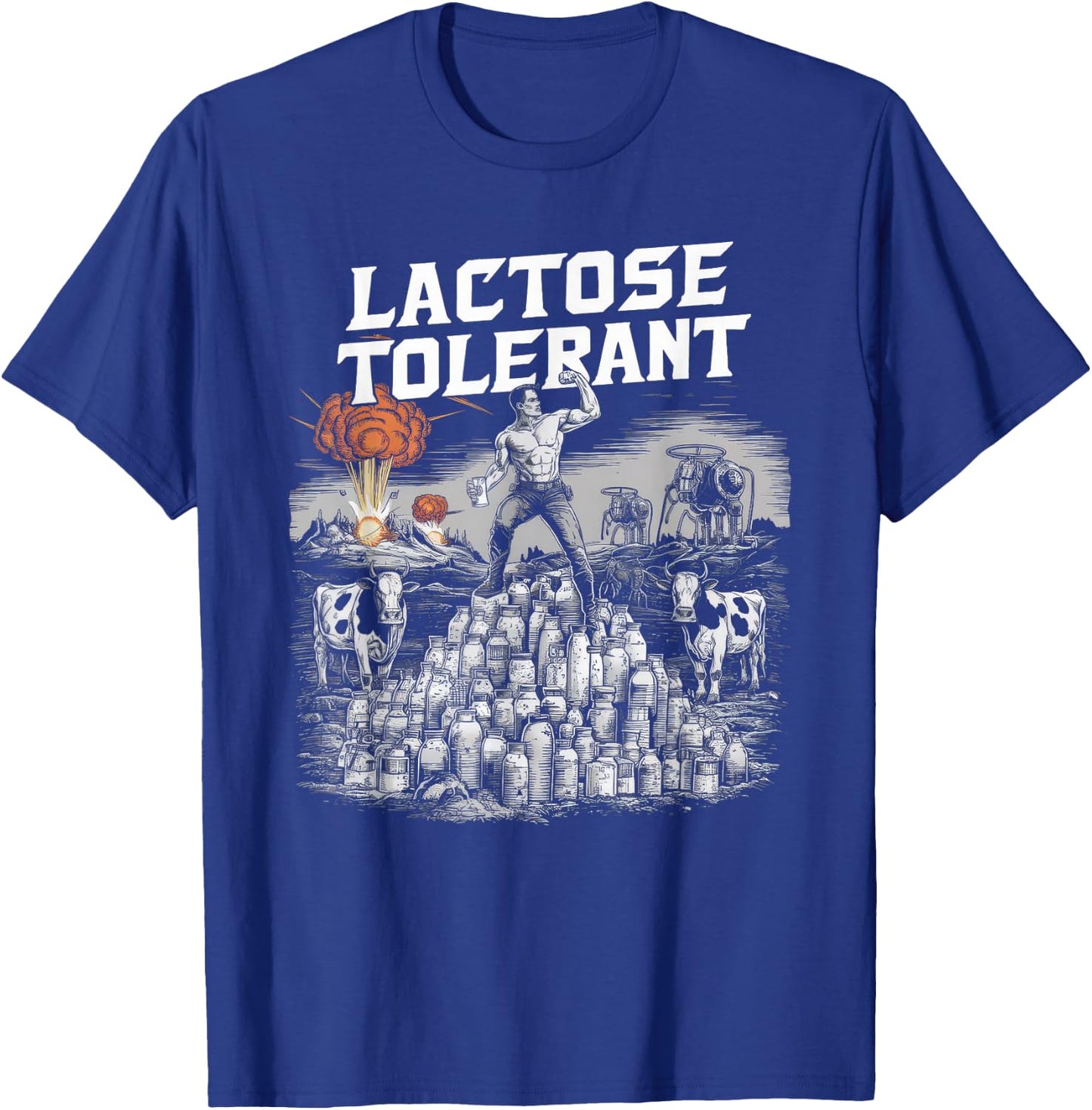 Lactose Tolerant Shirt Men Women Funny Meme Retro Pro-Dairy T-Shirt - T-Shirt | Royal