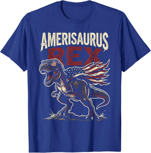 Funny 4th of July Dinosaur Amerisaurus Rex Boys Kids Youth T-Shirt - T-Shirt | Royal