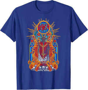 Slayer Goat God Stained Glass T-Shirt - T-Shirt | Royal