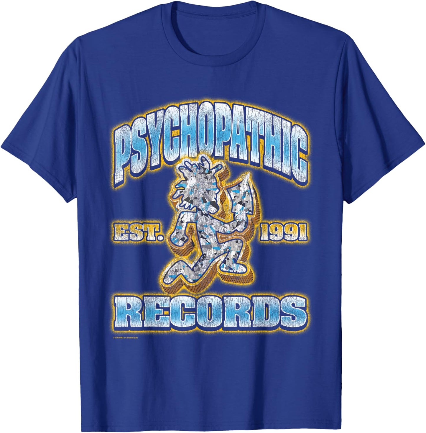 ICP Psychopathic Records Diamond Hatchetman 1991 Music T-Shirt - T-Shirt | Royal