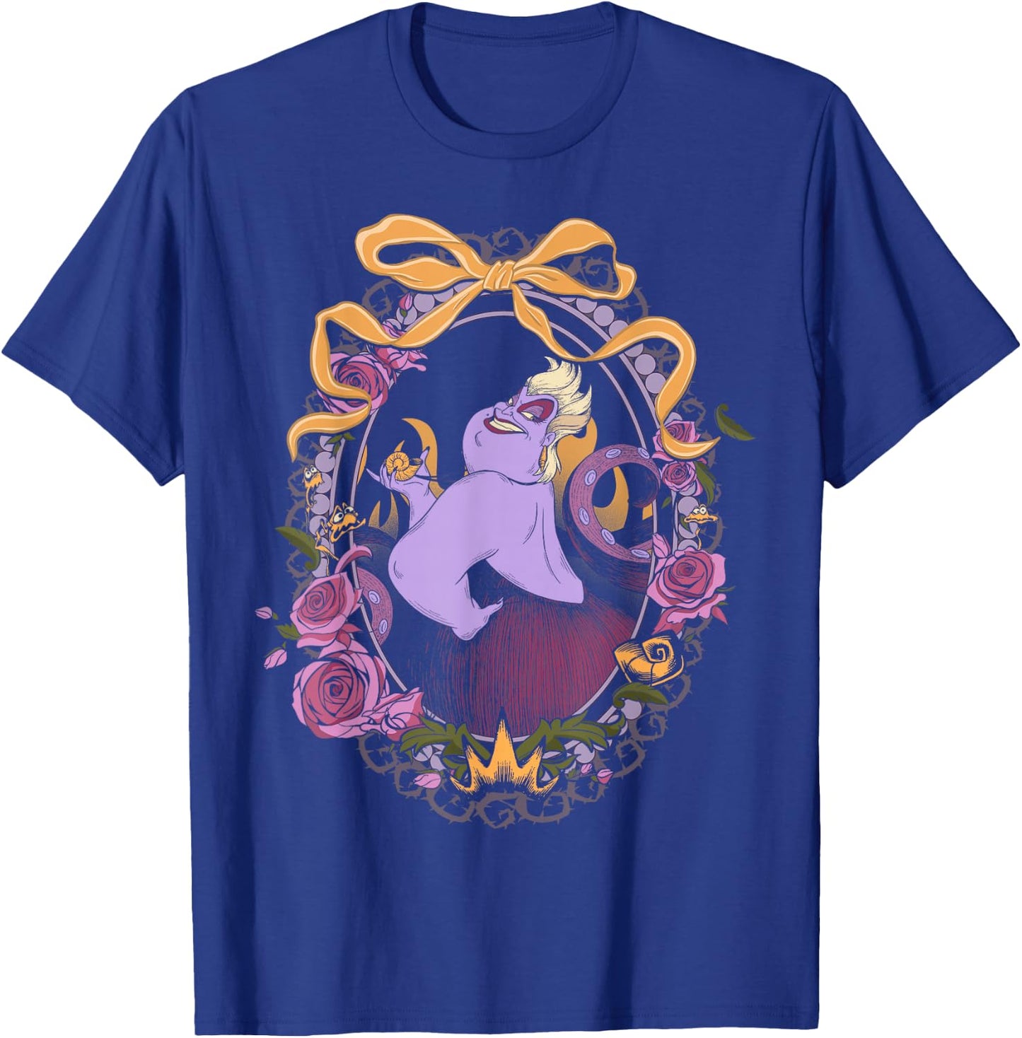 Disney Villains Little Mermaid Ursula Floral Framed Portrait T-Shirt - T-Shirt | Royal