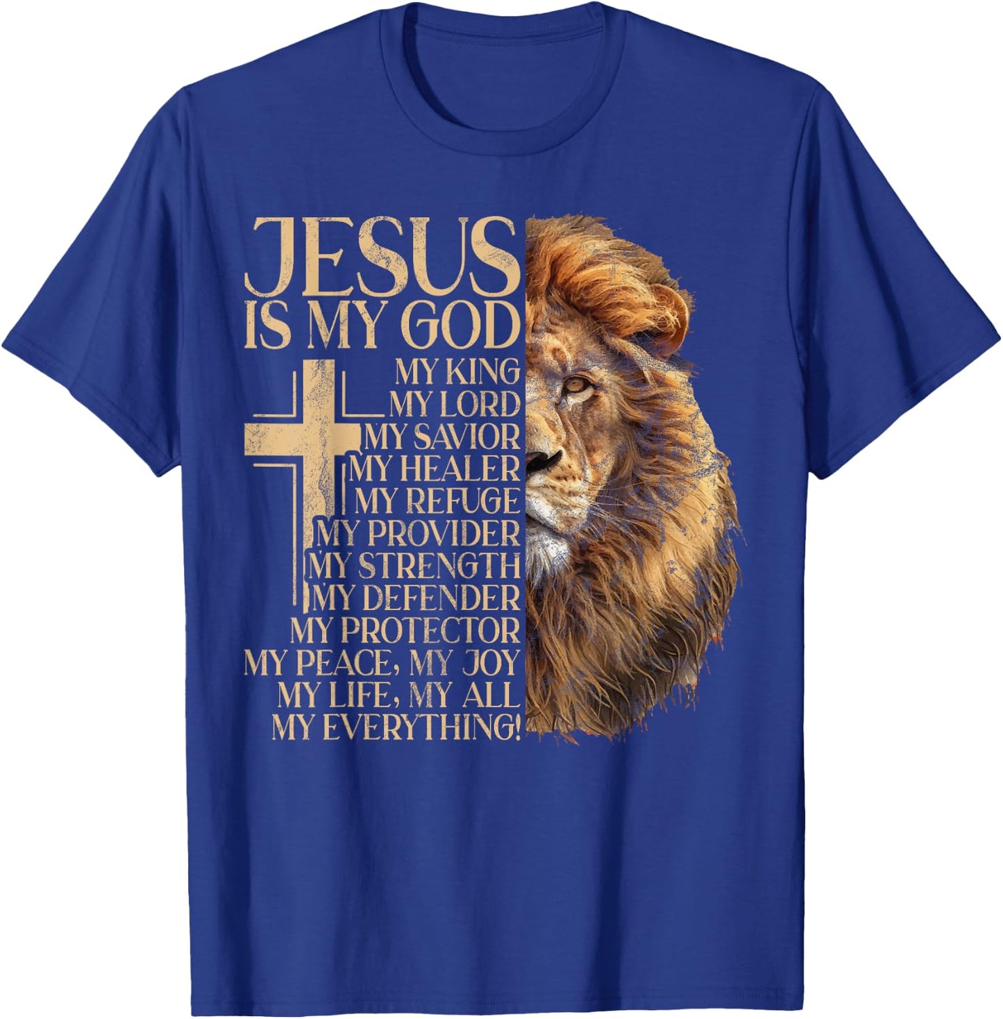 Adult - Black - Small - Short Sleeve - Classic - - Polyester 100% - Religious Symbol Design - Christians T-Shirt - T-Shirt | Royal