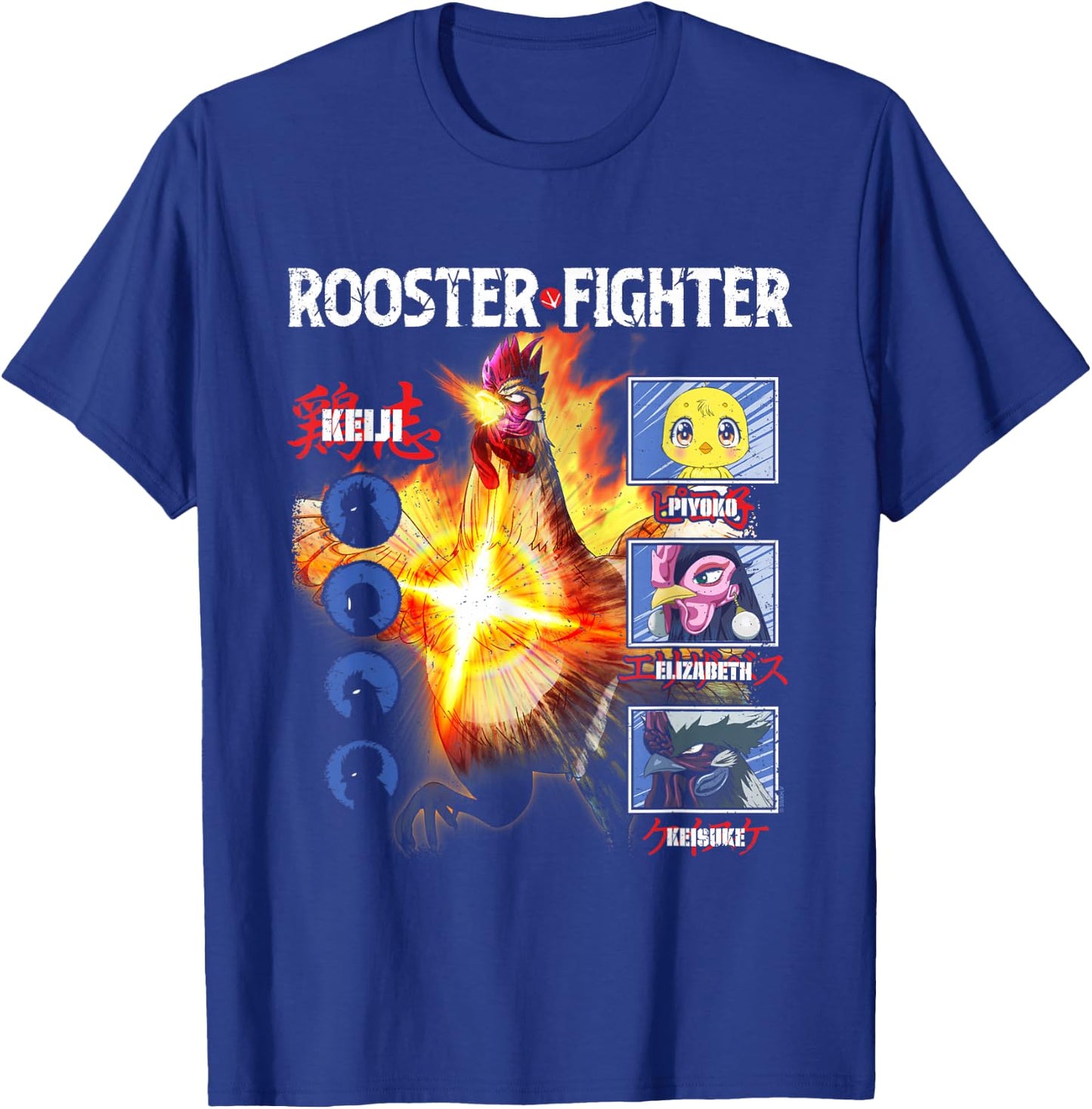 Rooster Fighter Character Breakdown Action Anime T-Shirt - T-Shirt | Royal