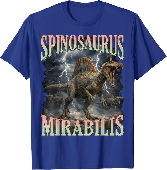 Roaring Spinosaurus Mirabilis Prehistoric Dinosaur T-Shirt - T-Shirt | Royal