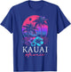 Kauai Hawaii Hawaiian Hibiscus Flowers Surfer Souvenir Retro T-Shirt - T-Shirt | Royal