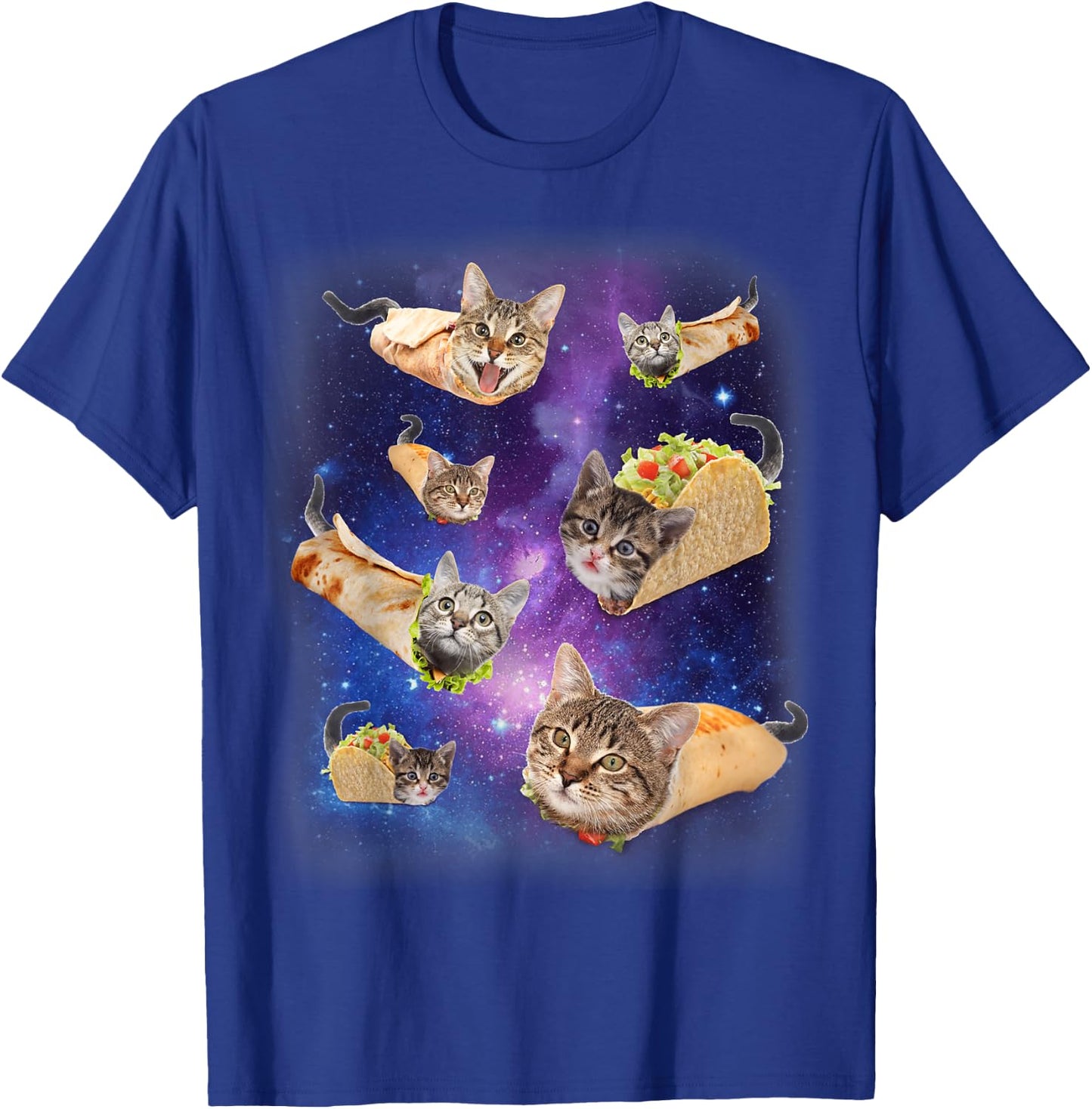 Burrito Cat and Taco Cat Space Galaxy Meme Tacocat Silly , Black, S T-Shirt - T-Shirt | Royal