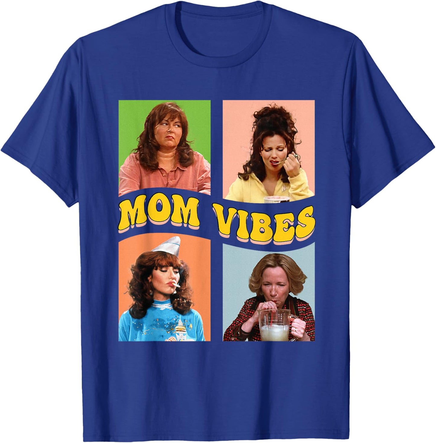 Retro Nineties Mom Vibes Vintage Mother's Day Women's Shirt , black T-Shirt - T-Shirt | Royal