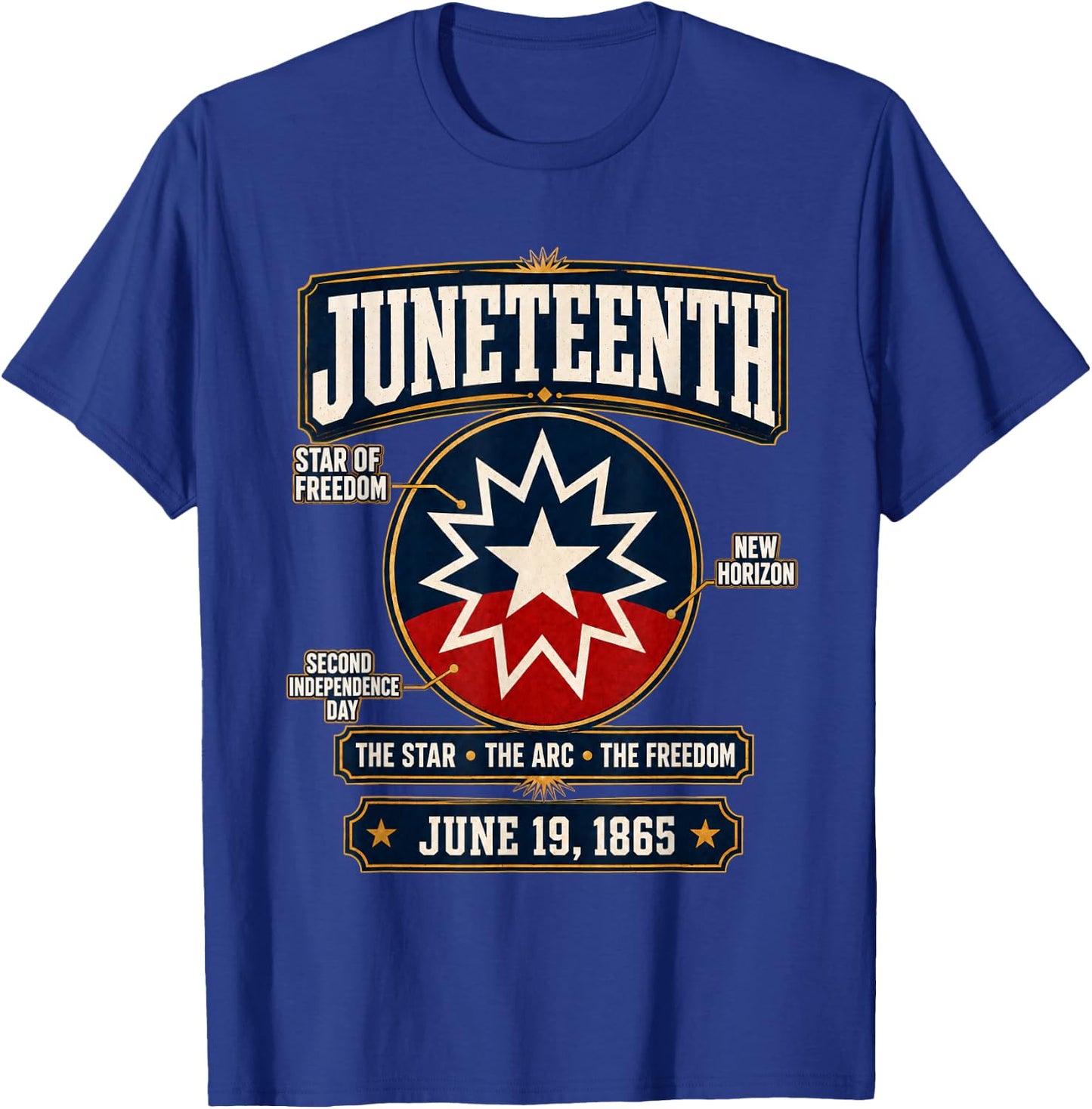 Juneteenth Flag Red White Blue Meaning Black Freedom Day Men T-Shirt - T-Shirt | Royal