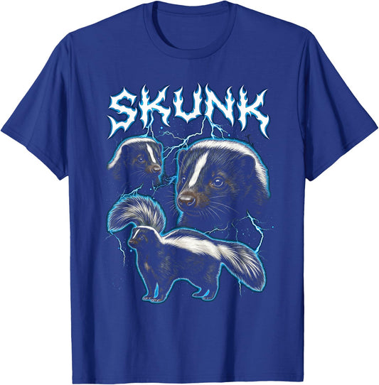 Skunk Vintage 90s Heavy Metal Retro Skunk Animal Lover Skunk T-Shirt - T-Shirt | Royal