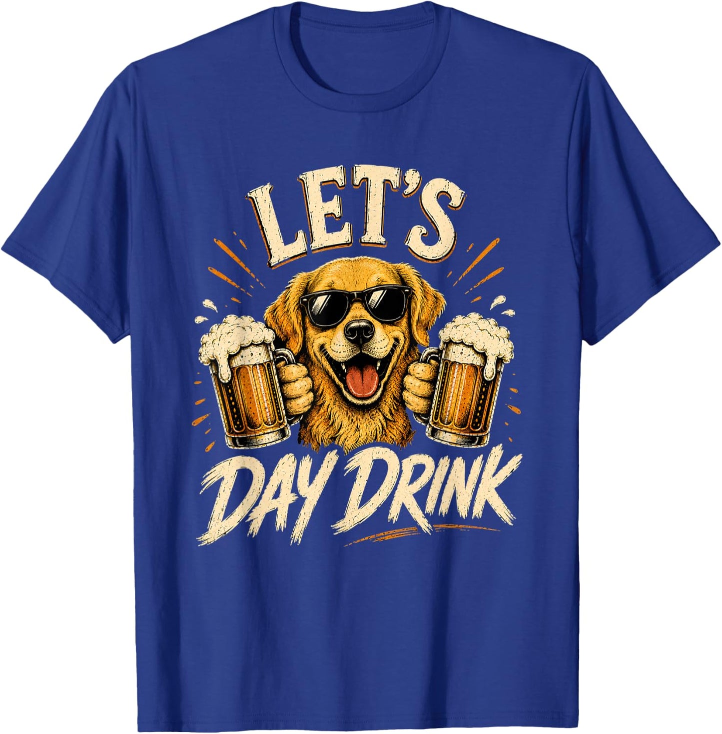 Funny Lets Day Drink Dog Beer Lover Humor T-Shirt - T-Shirt | Royal