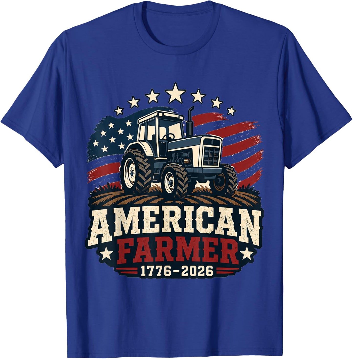American Farmer 250 4th of July Tractor 1776 2026 T-Shirt - T-Shirt | Royal