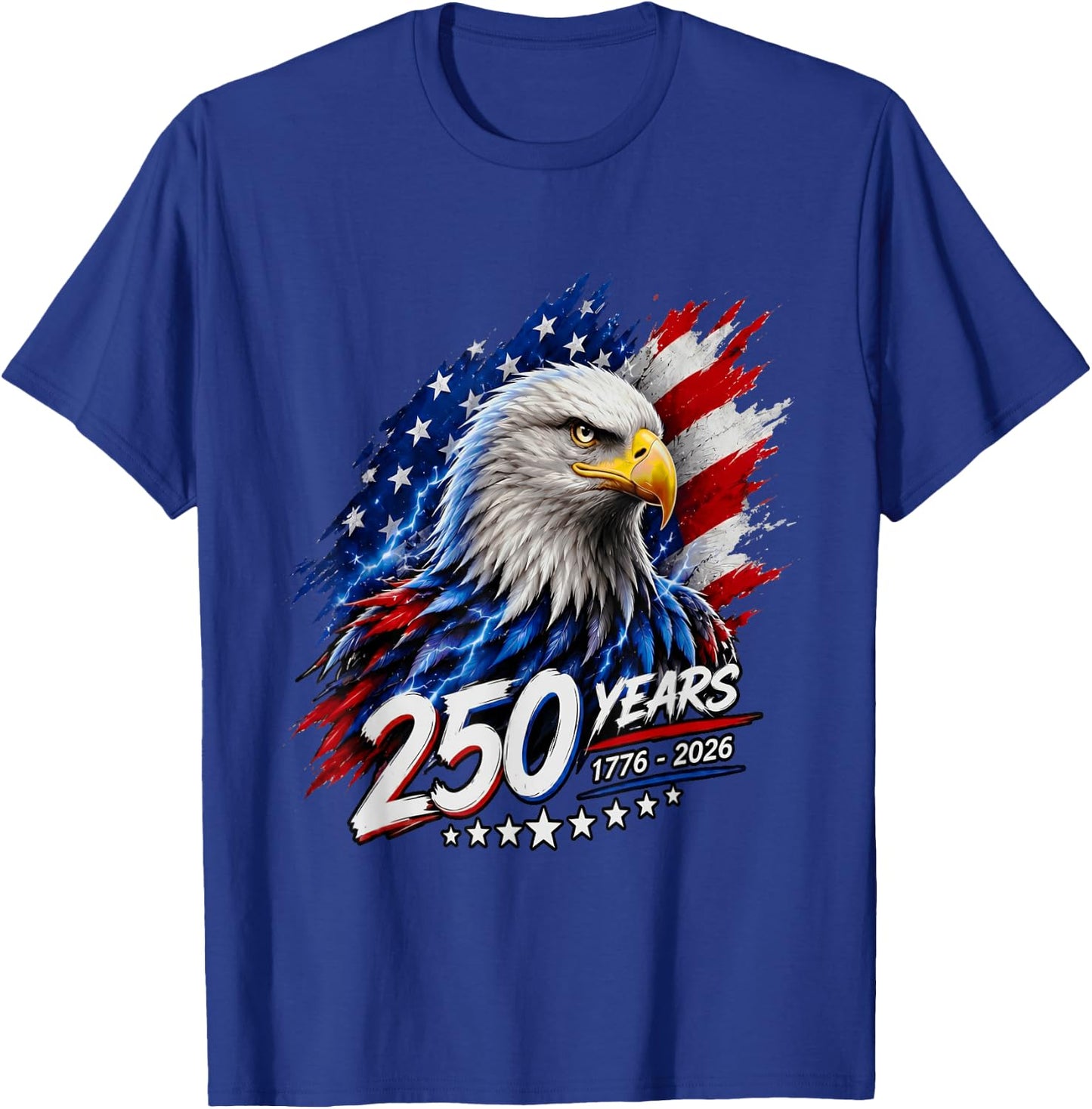 250 Years of American Freedom Patriotic Eagle 1776-2026 USA T-Shirt - T-Shirt | Royal