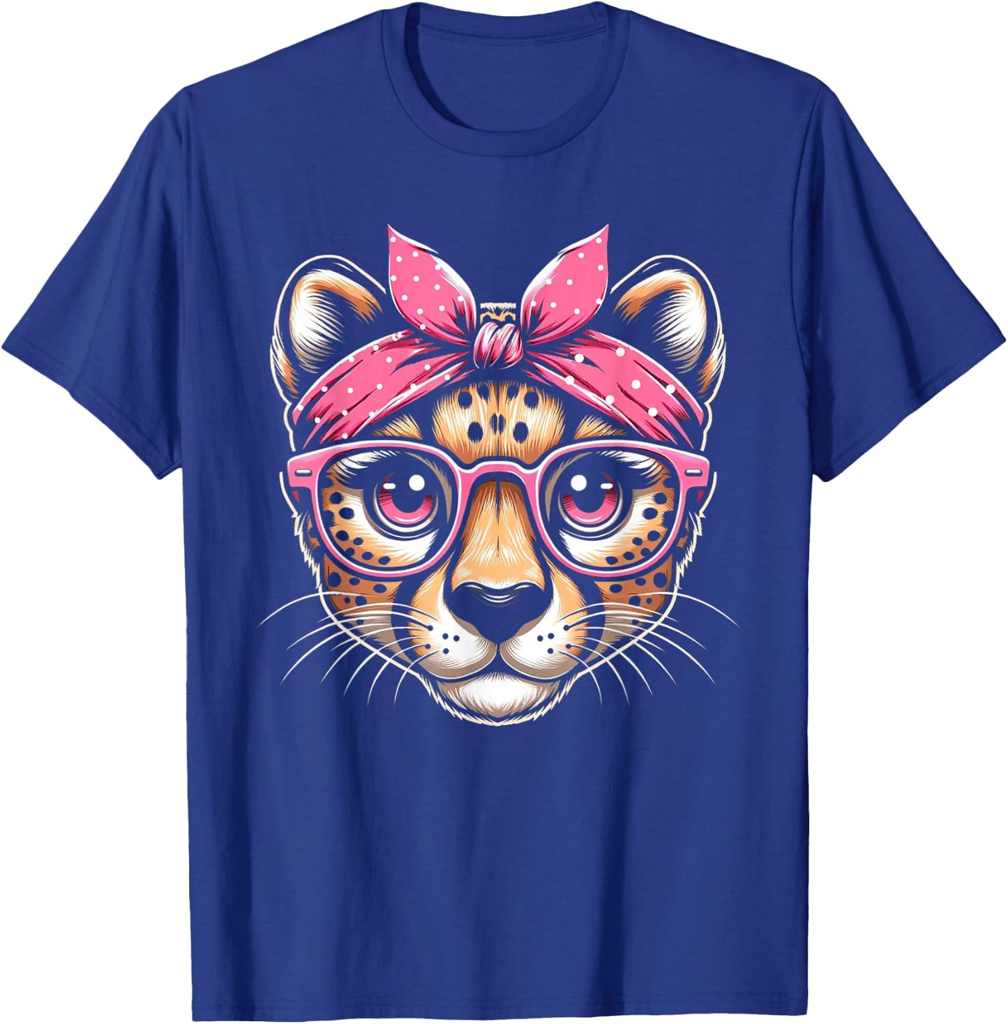 Cheetah Pink Bandana Glasses T-Shirt - T-Shirt | Royal
