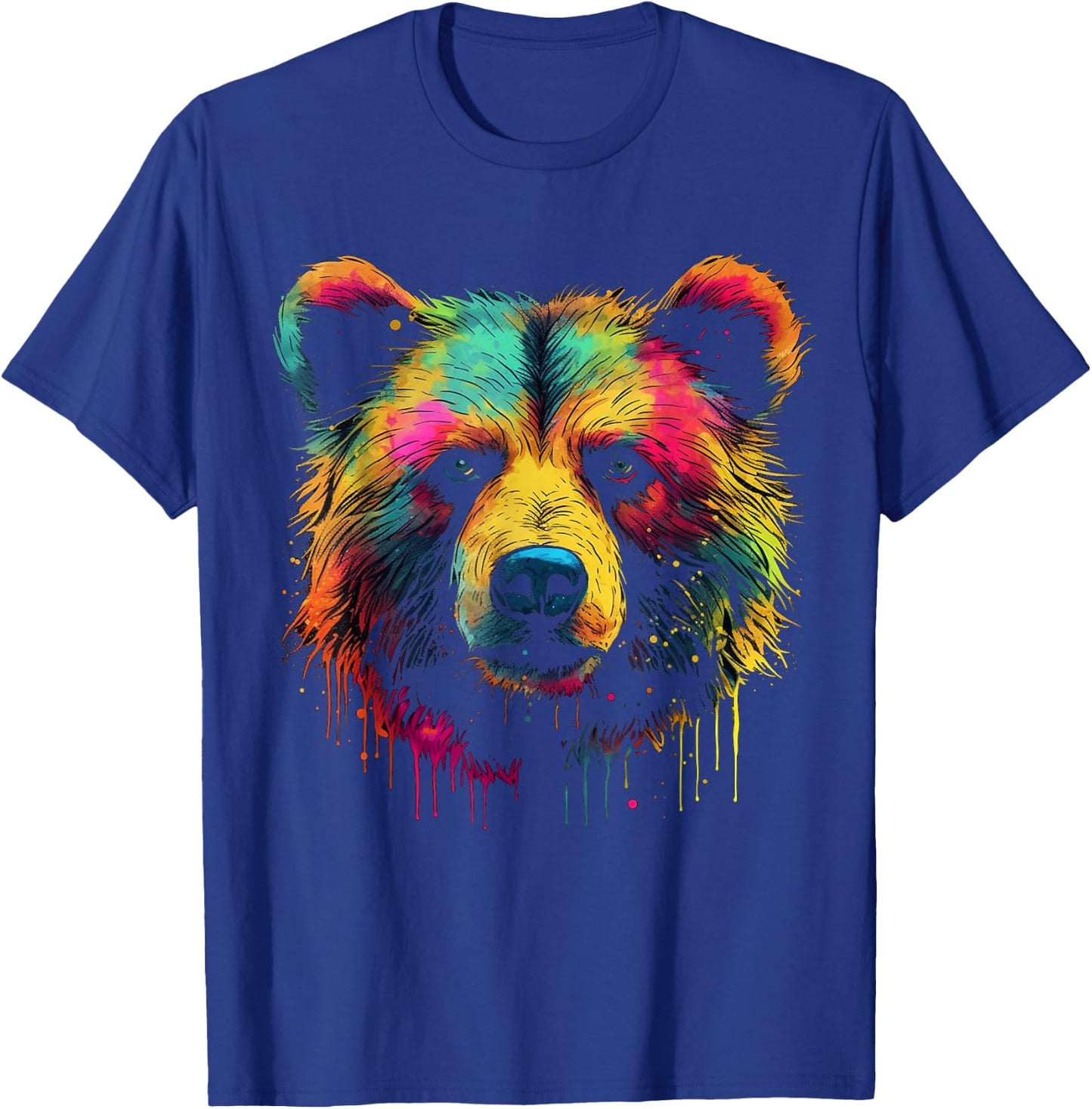 Bear Colourful Forest Artwork Animal Art Bear T-Shirt - T-Shirt | Royal