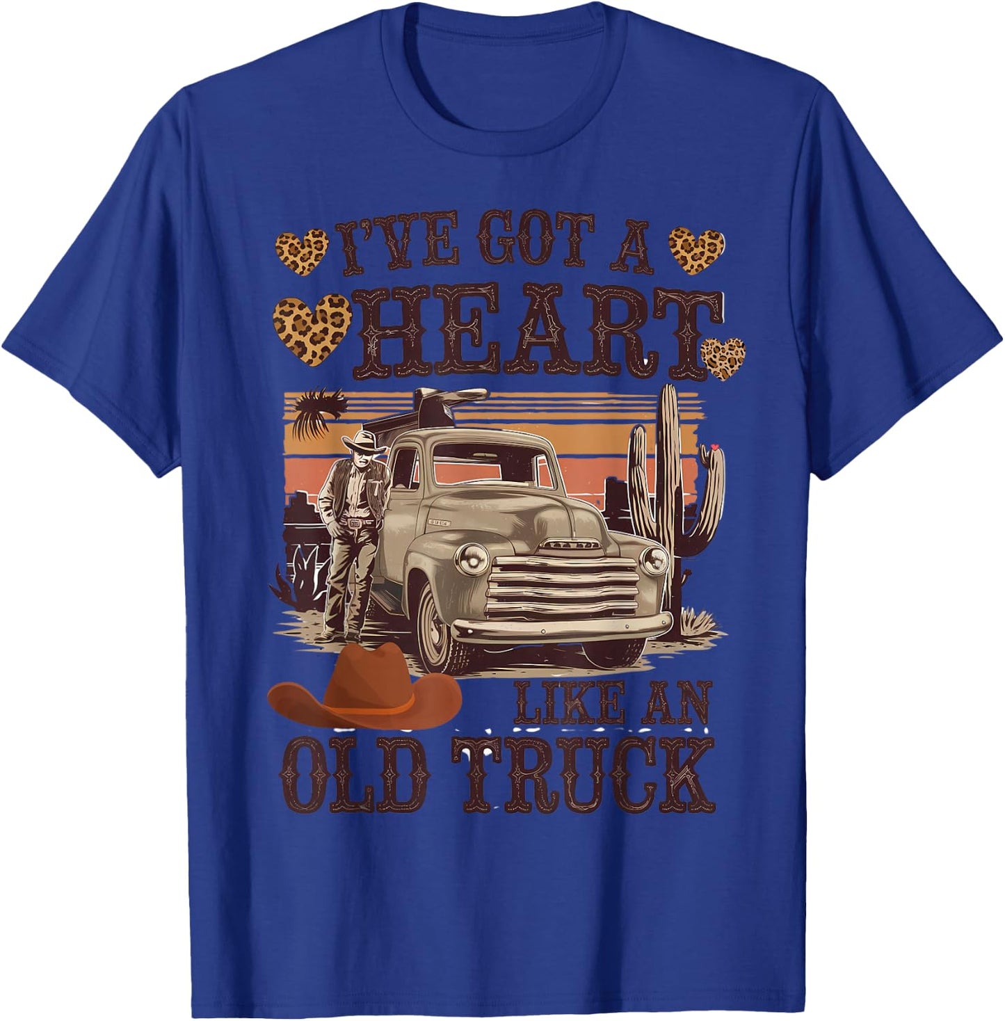 Heart Like an Old Truck - Vintage Western T-Shirt - T-Shirt | Royal