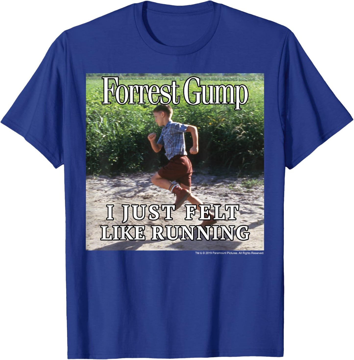 Forrest Gump Just Felt Like Running Photo Panel T-Shirt - T-Shirt | Royal
