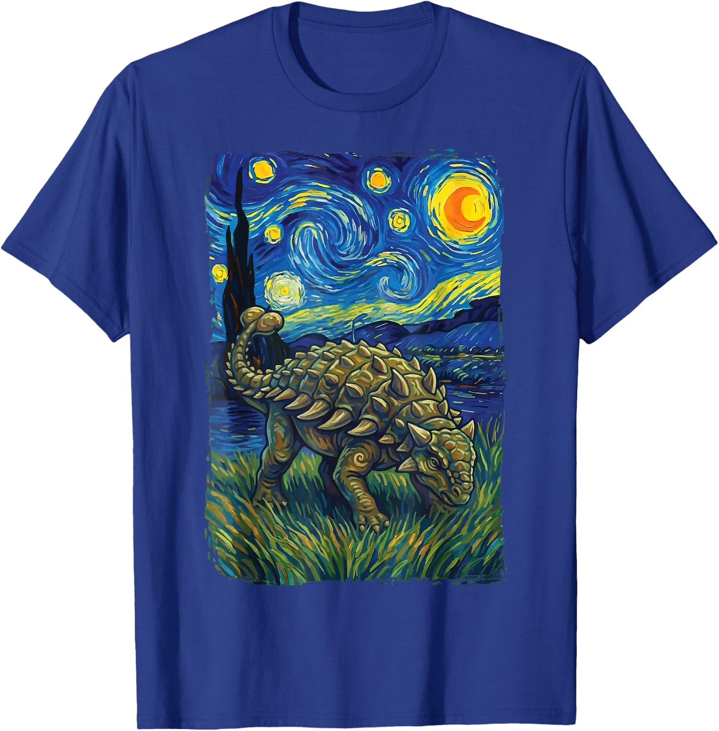 Ankylosaurus Starry Night T-Shirt - T-Shirt | Royal