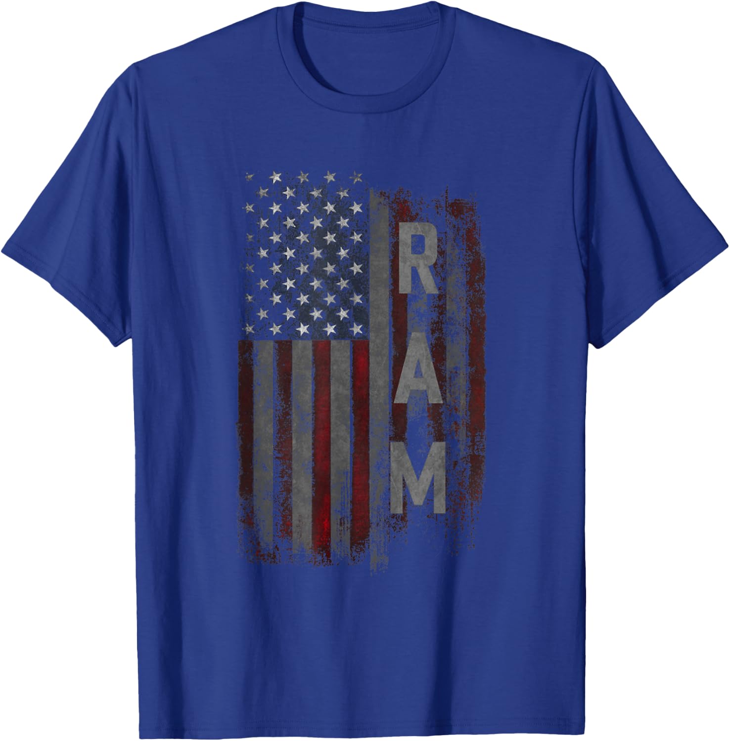 Ram Family American Flag T-Shirt - T-Shirt | Royal