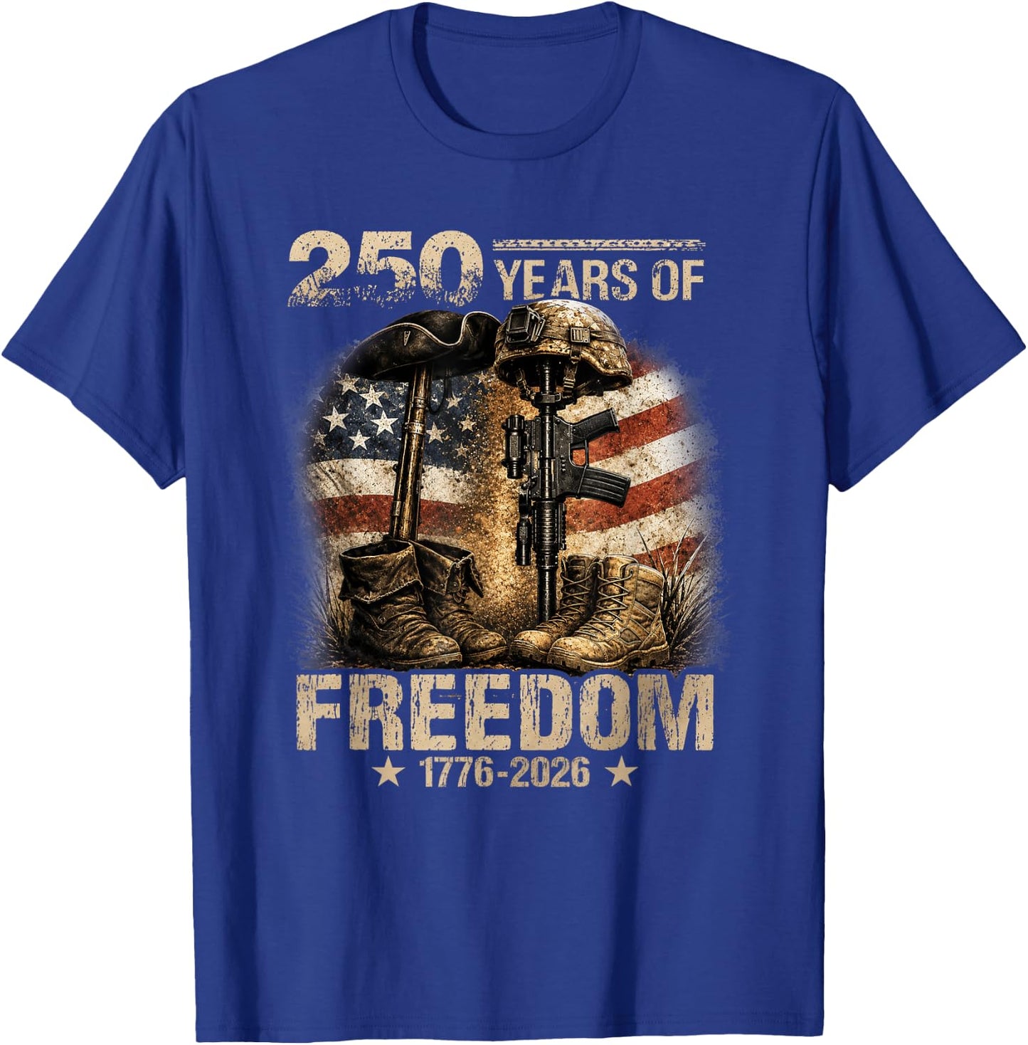 250 Years American 1776 2026 Christian Patriotic 4th of July T-Shirt - T-Shirt | Royal