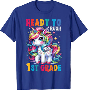 Student Unicorn Ready back to School crush 1st grade Girls T-Shirt - T-Shirt | Royal