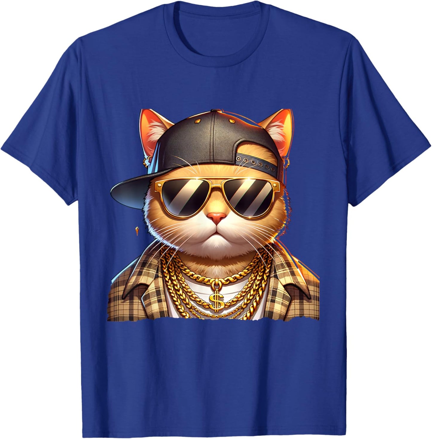 Cool Gangster Neighbourhood Cat Retro Cat Rapper , black T-Shirt - T-Shirt | Royal