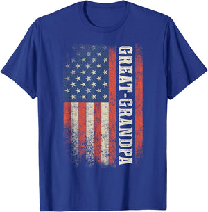 Great Grandpa American Flag Patriotic USA Vintage T-Shirt - T-Shirt | Royal