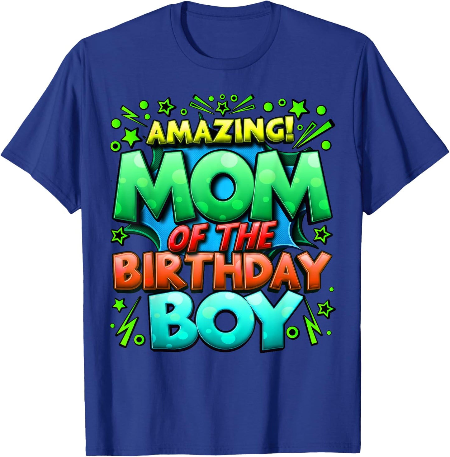 Mom of the Birthday Boy Matching Family Mommy T-Shirt - T-Shirt | Royal