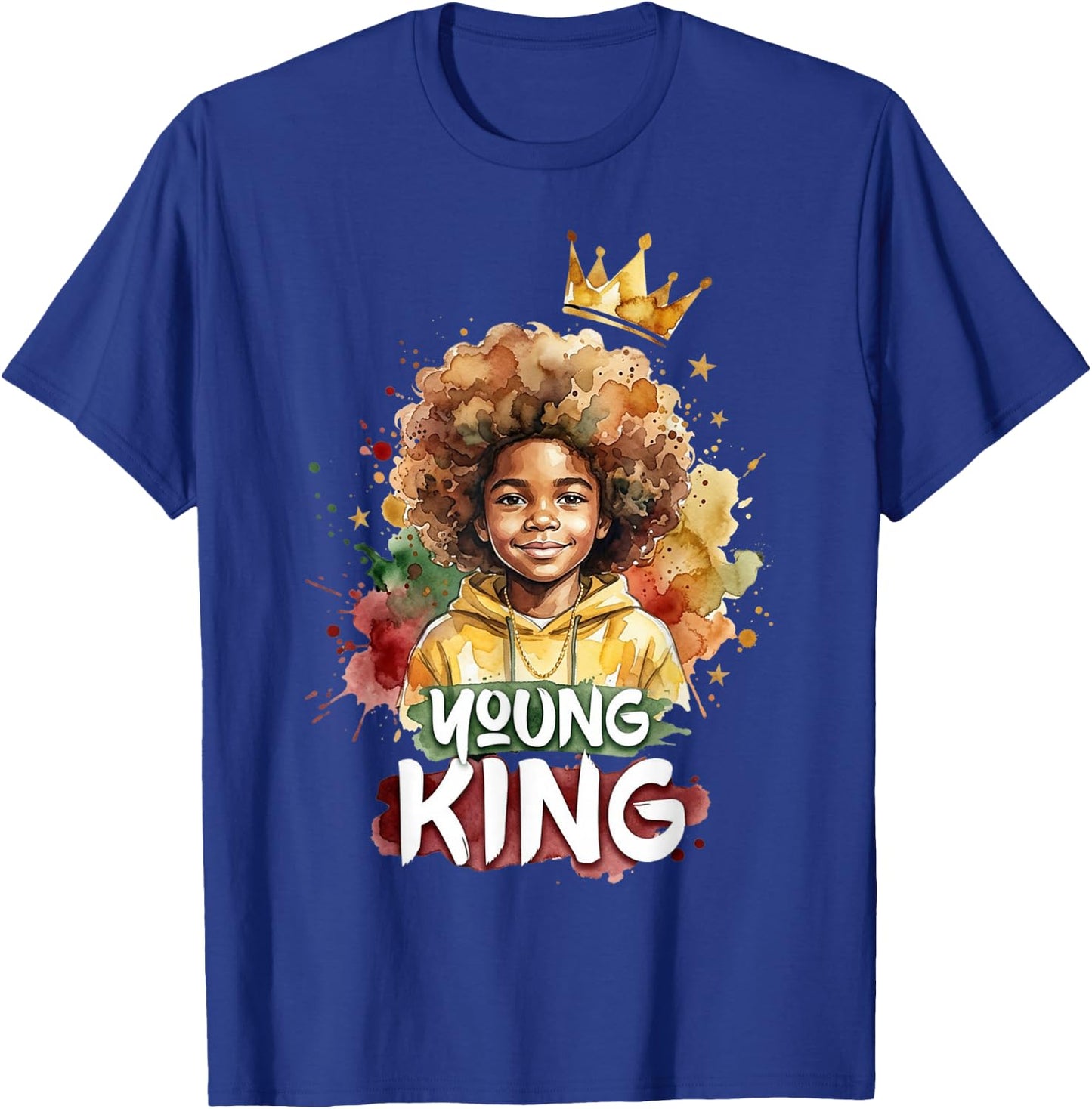 Black Young King Black History Month Juneteenth Kids Boys T-Shirt - T-Shirt | Royal