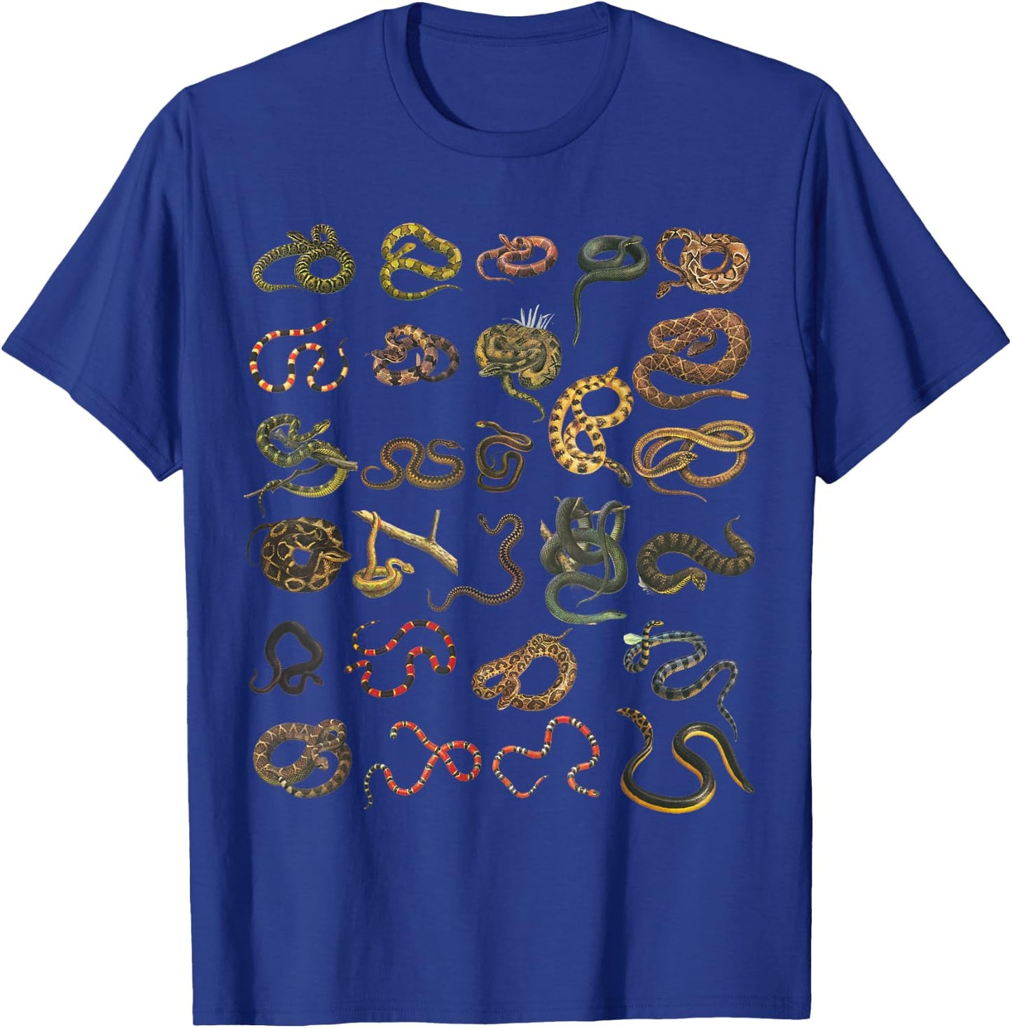 Different Types Of Snakes Educational Herpetologist Serpent T-Shirt - T-Shirt | Royal